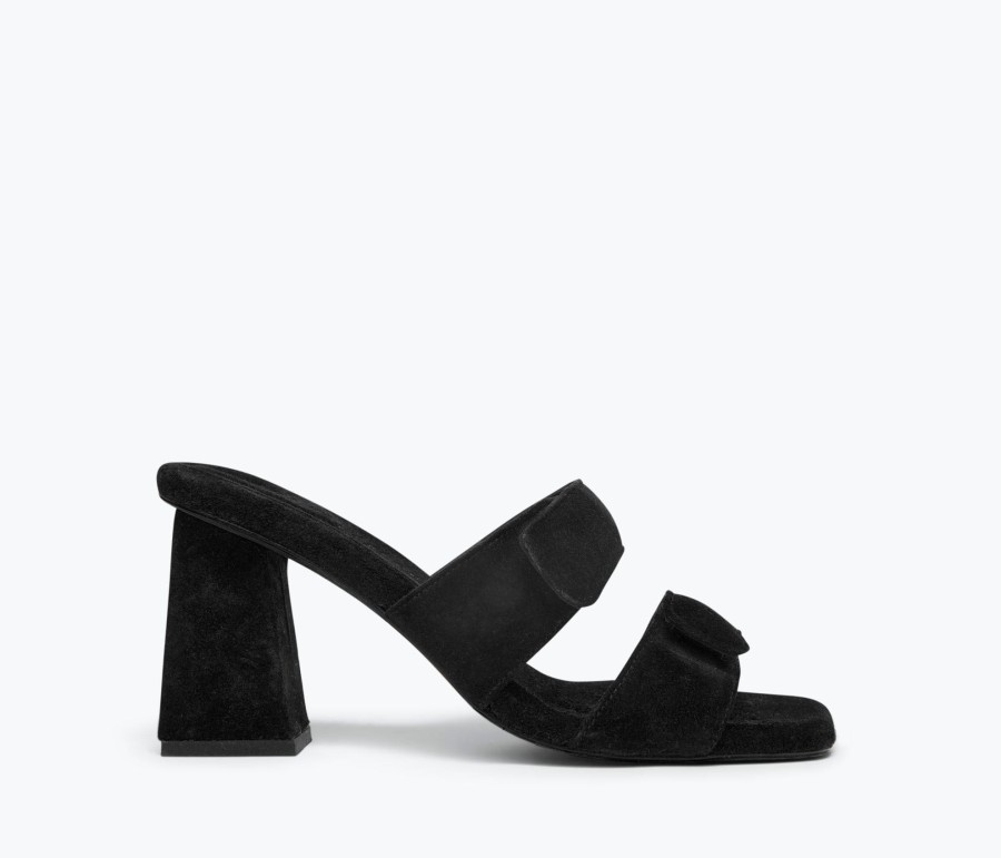 Footwear FREDA SALVADOR | Adria Padded Strap Heel Black Suede