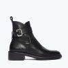 Footwear FREDA SALVADOR | Reiss Buckle Moto Boot Black Pebbled Calf