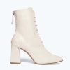 Footwear FREDA SALVADOR | Iona Lace Up Boot Cream Crinkle Patent