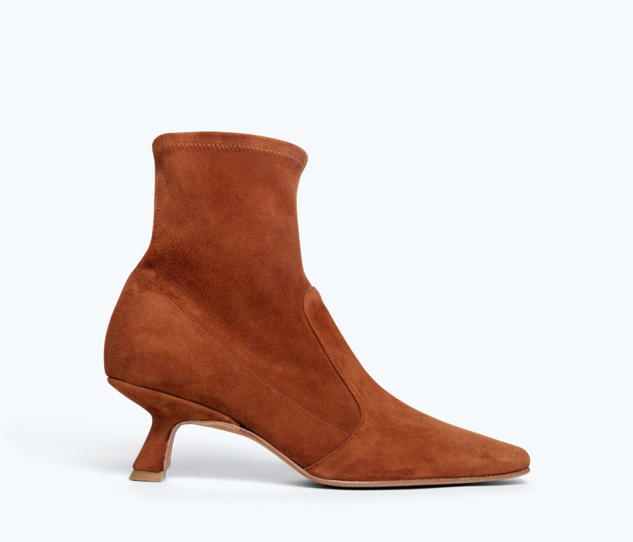 Footwear FREDA SALVADOR | Maddy Pull-On Ankle Boot Cognac Stretch Suede