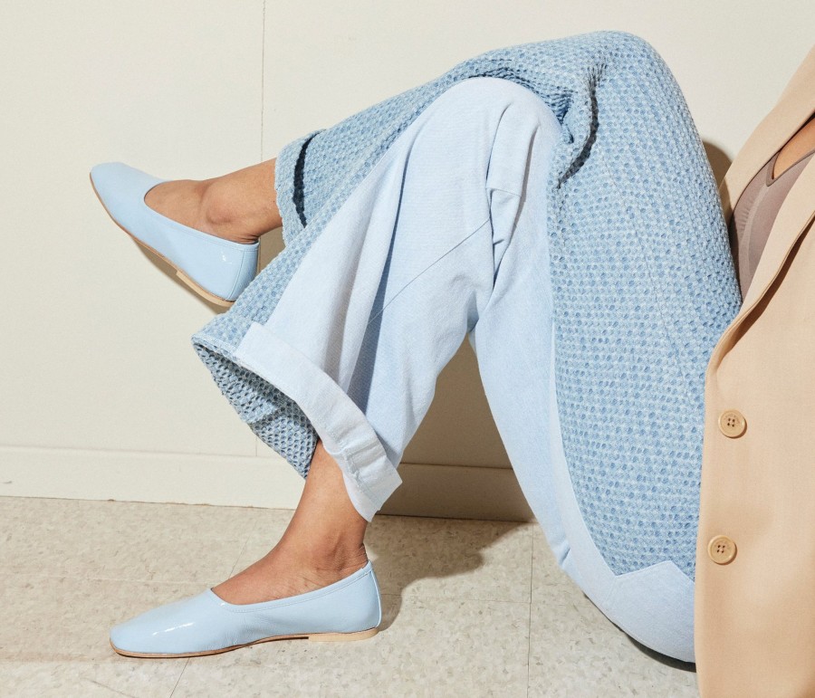 Footwear FREDA SALVADOR | Jessie Ballet Flat Sky Blue Crinkle Patent