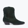 Footwear FREDA SALVADOR | Mazzy Western Ankle Boot Dark Forest Suede Stain Resistant