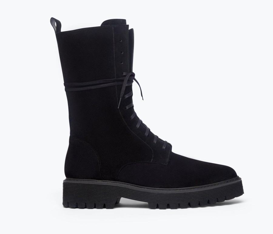 Footwear FREDA SALVADOR | Zoe Mid-Shaft Boot Black Suede Water Resistant