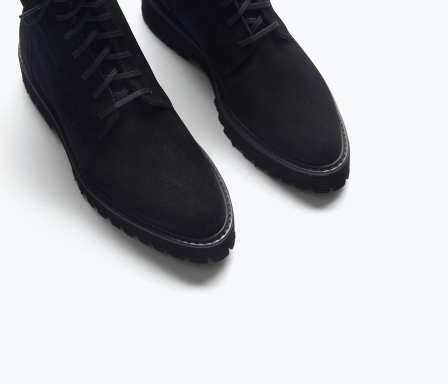 Footwear FREDA SALVADOR | Zoe Mid-Shaft Boot Black Suede Water Resistant