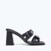 Footwear FREDA SALVADOR | Adria Padded Strap Heel Black Calf With Studs