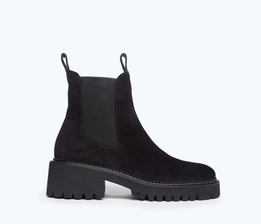 Footwear FREDA SALVADOR | Bradley Rain Resistant Boot Black Suede Water Resistant