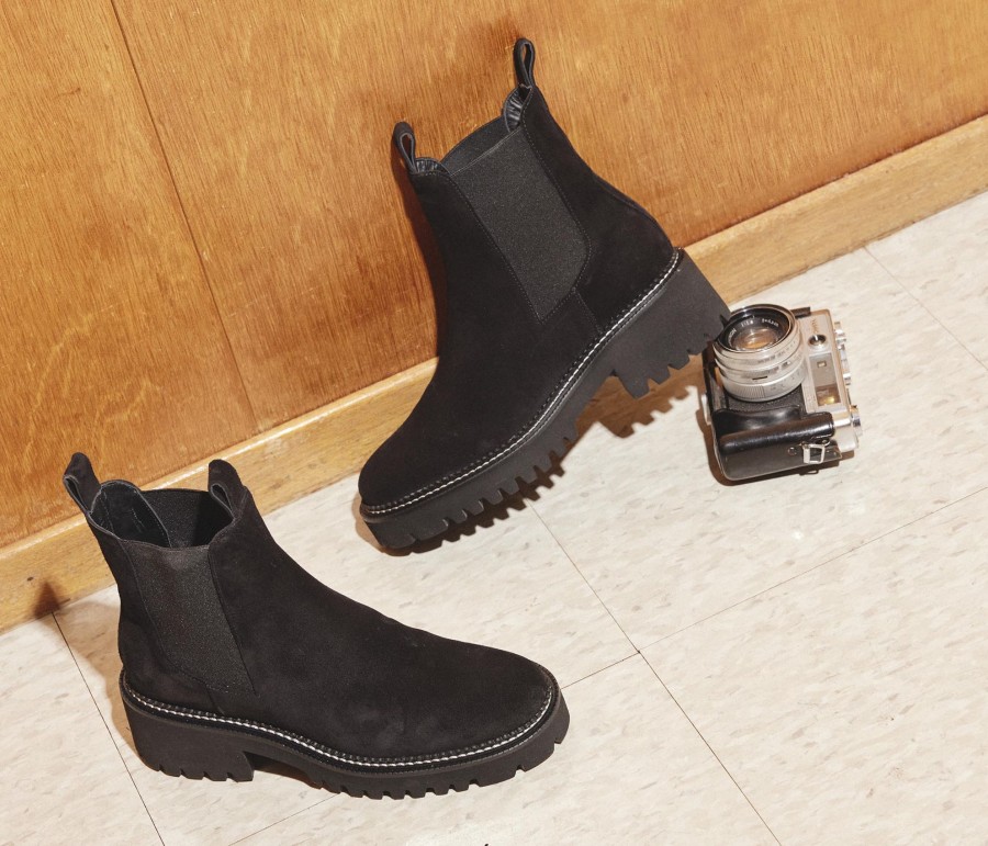 Footwear FREDA SALVADOR | Bradley Rain Resistant Boot Black Suede Water Resistant