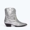 Footwear FREDA SALVADOR | Mazzy Western Ankle Boot Silver Glitter Combo