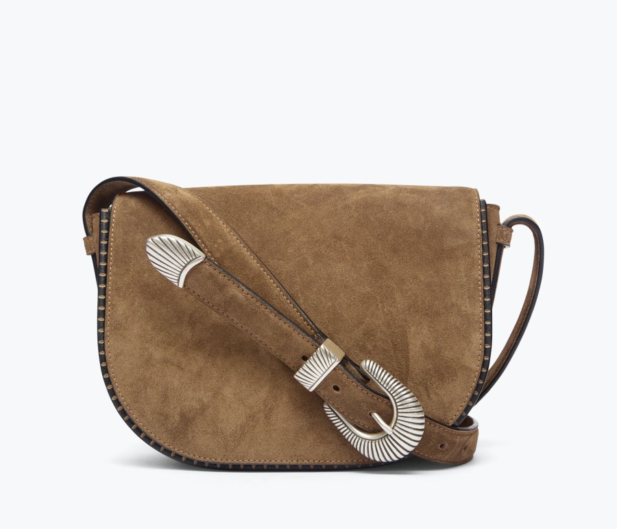 Handbags, Etc. FREDA SALVADOR | Lucas Saddle Bag Brown Suede