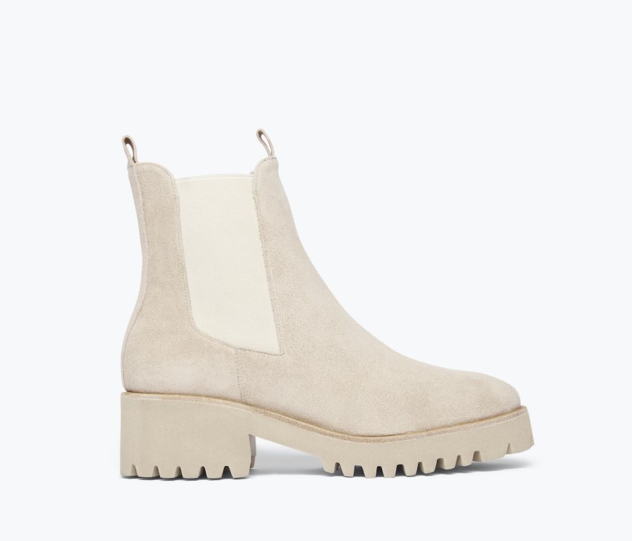 Footwear FREDA SALVADOR | Freda X Sam Brooke Boot Bone Suede Water Resistant