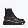 Footwear FREDA SALVADOR | Bess Lug Sole Chelsea Boot Black Calf Water Resistant