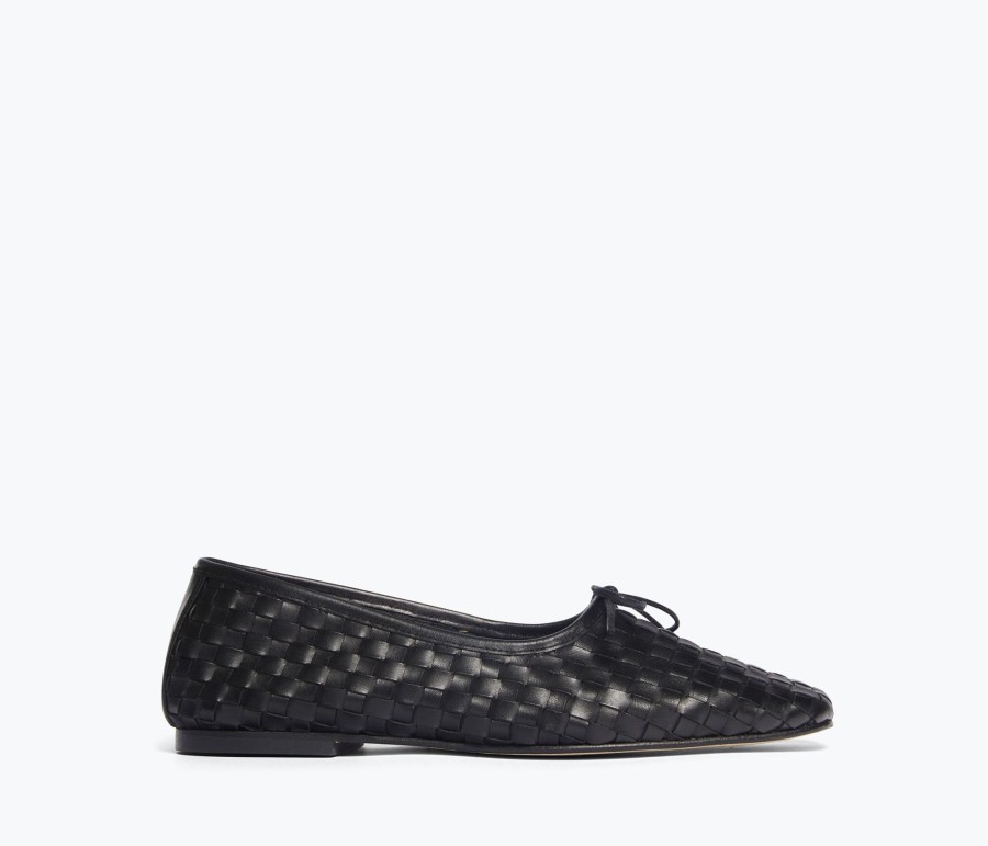 Footwear FREDA SALVADOR | Jada Handwoven Ballet Flat Black Closed Woven Calf