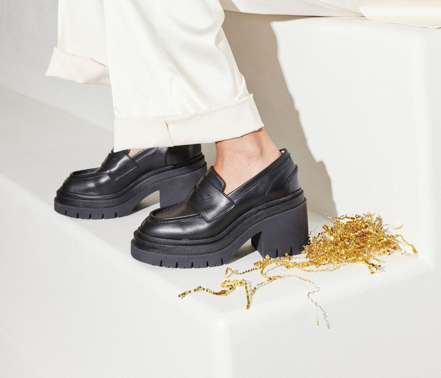 Footwear FREDA SALVADOR | Kacy Platform Loafer Black Calf