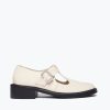 Footwear FREDA SALVADOR | Helen T-Strap Loafer Powder White Pebbled Calf