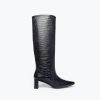 Footwear FREDA SALVADOR | Phoenix Croc Combo Tall Boot Black Dark Brown Croc Combo