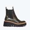 Footwear FREDA SALVADOR | Bess Lug Sole Chelsea Boot Seaweed Embossed Croc