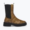 Footwear FREDA SALVADOR | Eli Mid-Calf Boot Mocha Embossed Croc