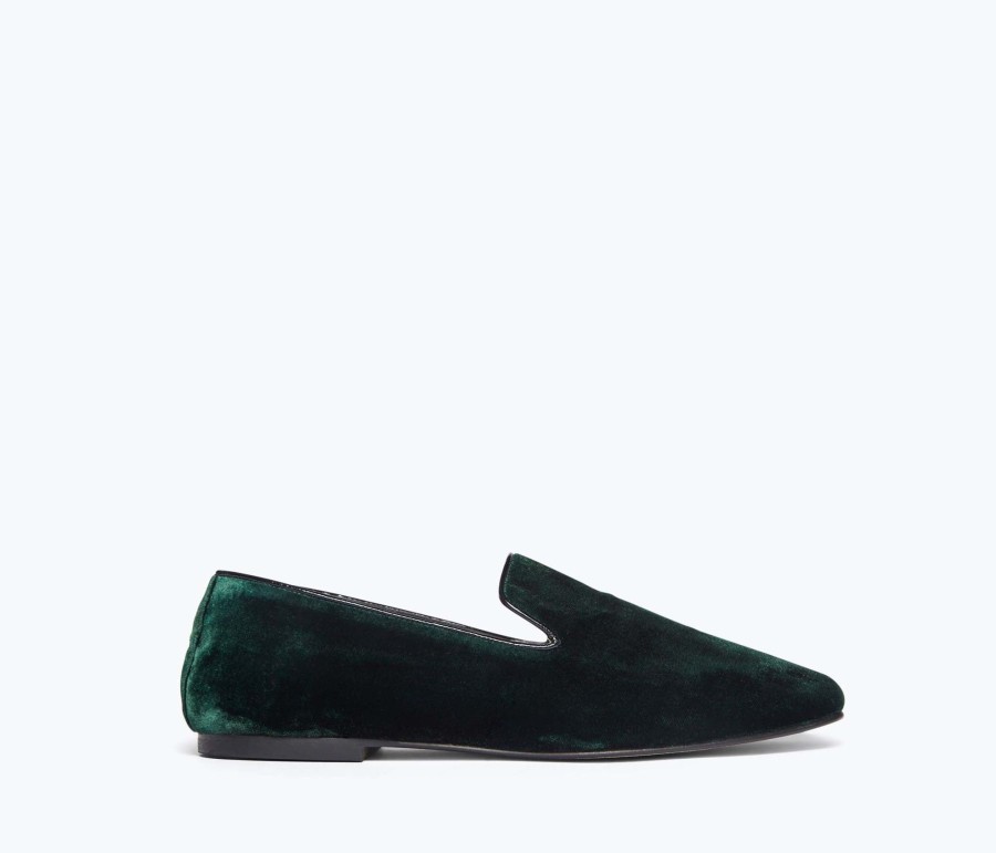 Footwear FREDA SALVADOR | Paisley Smoking Slipper Dark Forest Velvet