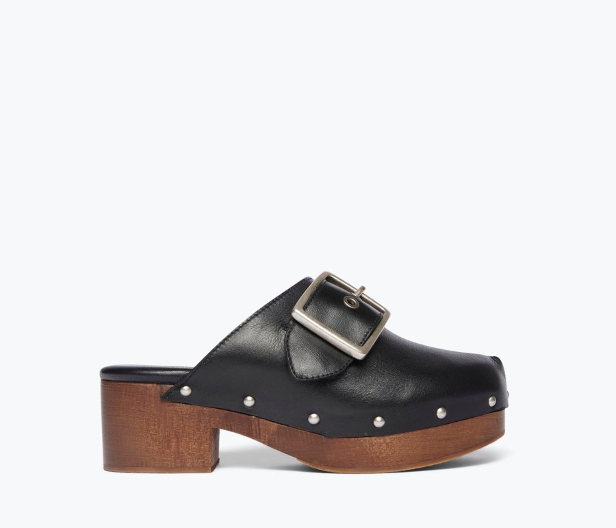 Footwear FREDA SALVADOR | Jazz Buckle Clog Black Calf