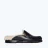 Footwear FREDA SALVADOR | Temi Shearling Penny Loafer Mule Black Calf With Shearling