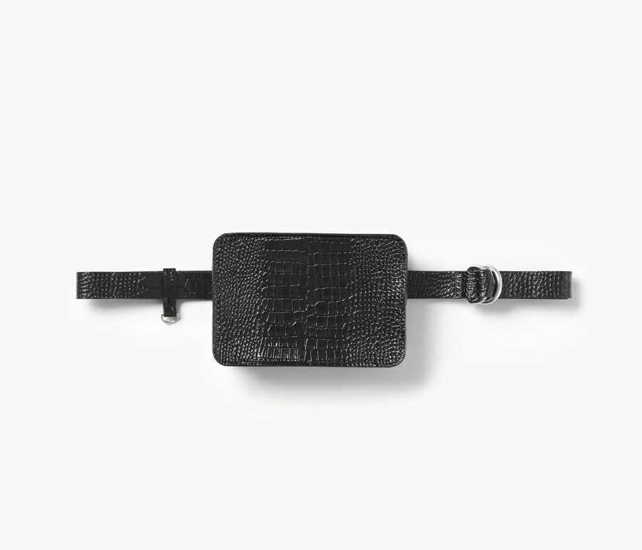 Handbags, Etc. FREDA SALVADOR | Lou Multi-Functional Bag Black Embossed Croc