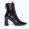 Footwear FREDA SALVADOR | Iona Lace Up Boot Black Crinkle Patent