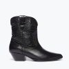 Footwear FREDA SALVADOR | Mazzy Western Ankle Boot Black Embossed Croc