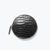 Handbags, Etc. FREDA SALVADOR | Ava Circle Cardholder Pouch Black Embossed Croc