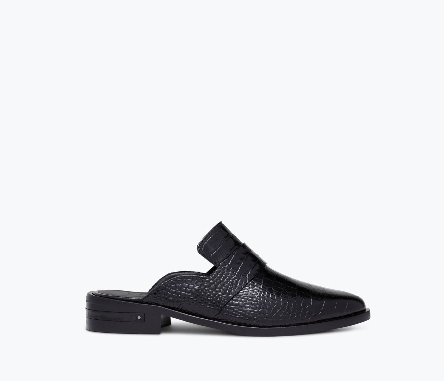 Footwear FREDA SALVADOR | Keen Mule Black Embossed Croc