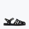 Footwear FREDA SALVADOR | Sera Fisherman Sandal Black Calf With Studs