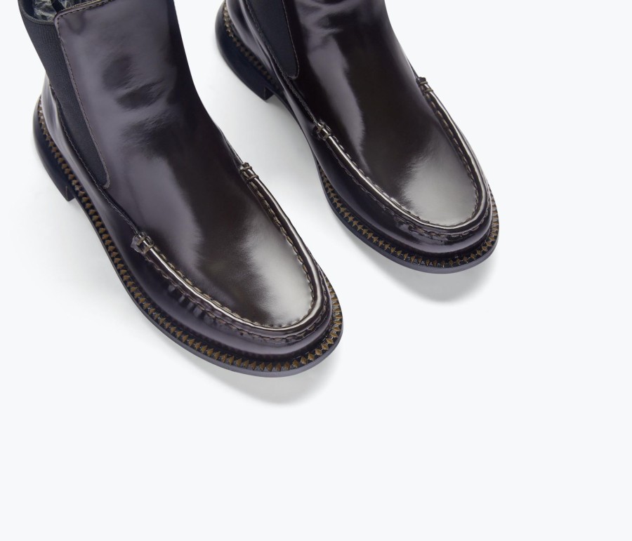 Footwear FREDA SALVADOR | Renn Moccasin Chelsea Boot Espresso Spazzolato