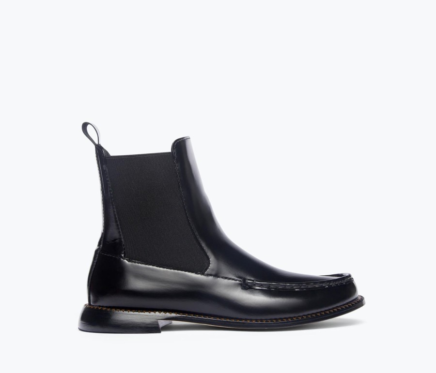 Footwear FREDA SALVADOR | Renn Moccasin Chelsea Boot Black Spazzolato