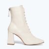 Footwear FREDA SALVADOR | Iona Lace Up Boot Cream Crinkle Patent