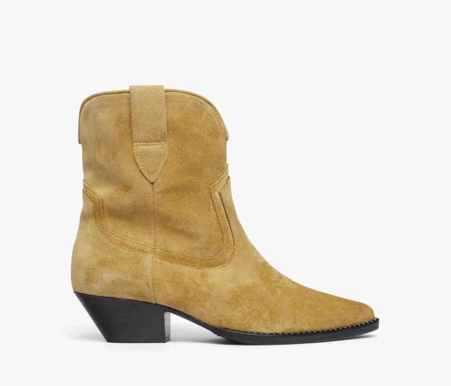 Footwear FREDA SALVADOR | Mazzy Western Ankle Boot Hazel Suede Stain Resistant