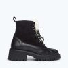 Footwear FREDA SALVADOR | Henrietta Lug Sole Boot Black Water Resistant Combo With Shearling