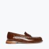 Footwear FREDA SALVADOR | Elba Penny Loafer Hickory Embossed Croc With Hardware