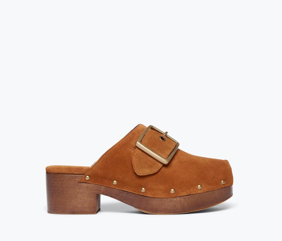 Footwear FREDA SALVADOR | Jazz Buckle Clog Bronze Suede Stain Resistant