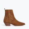 Footwear FREDA SALVADOR | Jolene Western Ankle Boot Bronze Suede Stain Resistant