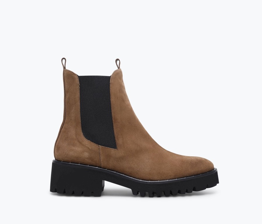 Footwear FREDA SALVADOR | Brooke Rain Resistant Boot Brown Suede Water Resistant