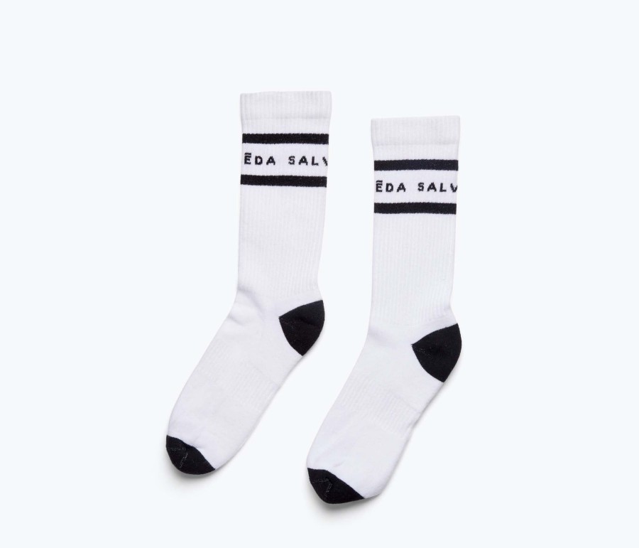 Handbags, Etc. FREDA SALVADOR | Freda Cotton Logo Crew Sock White/Black Combo