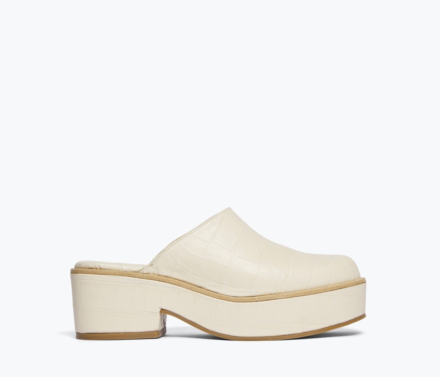 Footwear FREDA SALVADOR | Suvi Clog Beige Embossed Croc