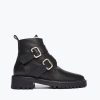 Footwear FREDA SALVADOR | Athena Shearling Moto Boot Black Calf With Shearling