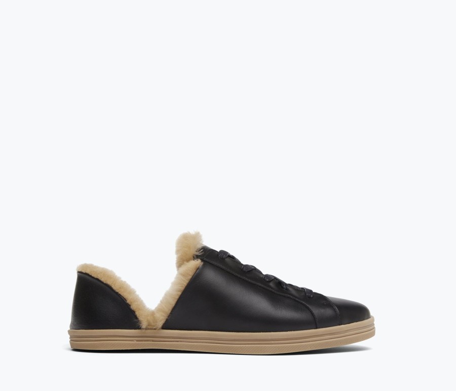 Footwear FREDA SALVADOR | Eda D'Orsay Sneaker Black Calf With Shearling